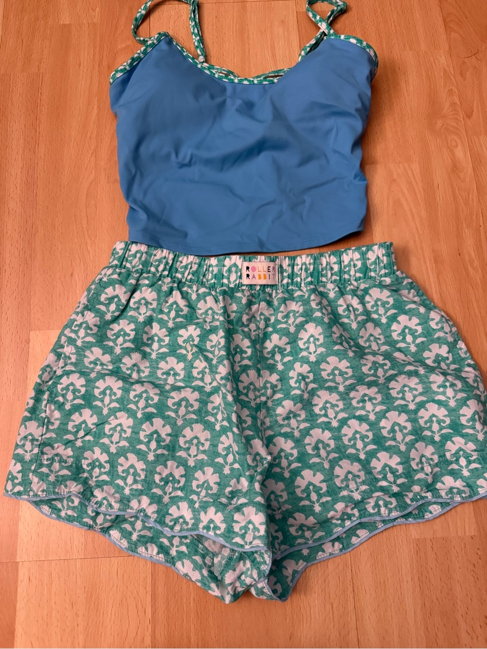 Roller Rabbit Teal and Blue Printed Girls' Shorts